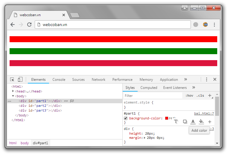 color trong css