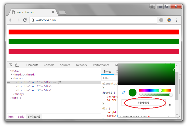 một số vấn đề về màu sắc color trong css